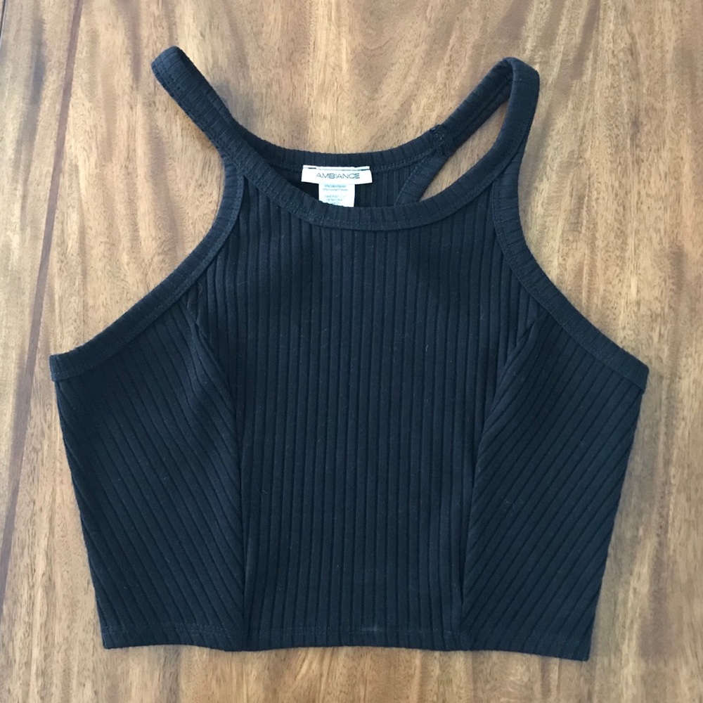 NWOT Black Ribbed Crop Top